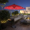 Costway 9' Solar LED Lighted Patio Market Umbrella Tilt Adjustment Crank Lift - 2 of 4