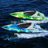 2-Pack RC Racing Boats for Kids & Adults, 12 km/h, LED Lights, 4 Batteries, Waterproof Remote Boats - 2 of 4