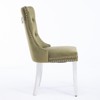 Velvet Dining Chairs Set Of 2, Dining Room Chairs With High Elastic Foam Cushion, High Backrest, Nailhead Trim - 2 of 4