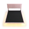 Floating Queen Platform Bed Frame, Headboard Velvet, No Box Spring Needed Upholstered Queen Bed Frame for Bedroom - 4 of 4