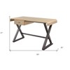 HomeRoots 50" Gold and Black Aluminum Writing Desk - 3 of 4