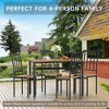 5-Piece Dining Table Set for 4, Kitchen Table and Chairs with Storage Rack & Wine Rack, Black Metal Frame & Brown Wood for Dining Room - 3 of 4