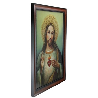 Sacred Heart Jesus Christ Framed Religious Portrait Art