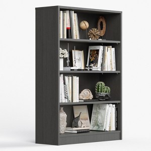 CAVINAS Bookshelf with 4 Shelf,Tall Decorative Bookcase Display Shelves with Free Standing Design,Modern Bookshelf for Living Room - 1 of 4