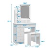 FUFU&GAGA Makeup Vanity Set with Mirror and Stool Drawer and Shelf - 3 of 4