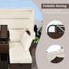 Convertible Outdoor Patio Daybed Loveseat Sofa Set with Retractable Canopy and Central Console - 4 of 4