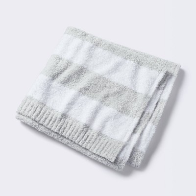 Chenille Stripe Baby Blanket - Gray and White Stripes - Cloud Island™