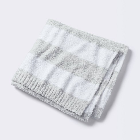 Grey and white striped baby blanket new arrivals