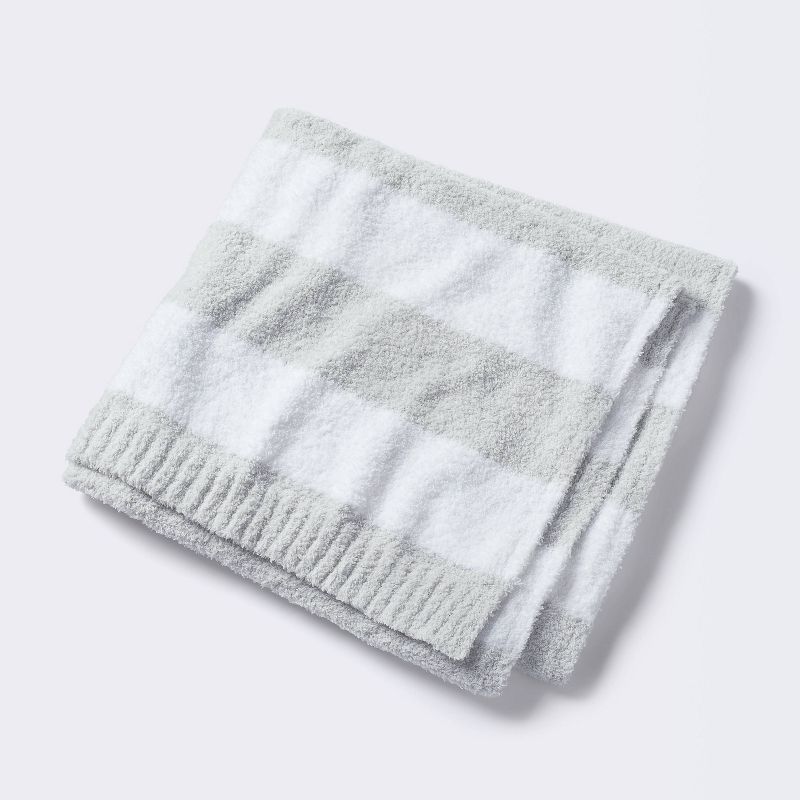 Chenille Stripe Baby Blanket - Gray and White Stripes - Cloud Island&#8482;, 1 of 9
