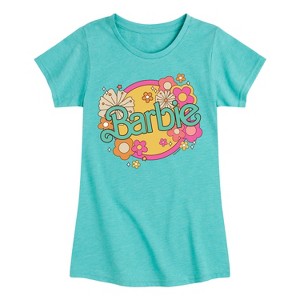 Girls' - Barbie - Retro Barbie Logo Fitted Short Sleeve Graphic T-Shirt - 1 of 4