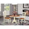 HomeStock 3-Pc Buttermilk and Cherry Solid Wood Top - Round Dining Room Set - Seats 4 - 2 of 4