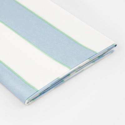 Pale Blue and White Striped Paper Tablecloth