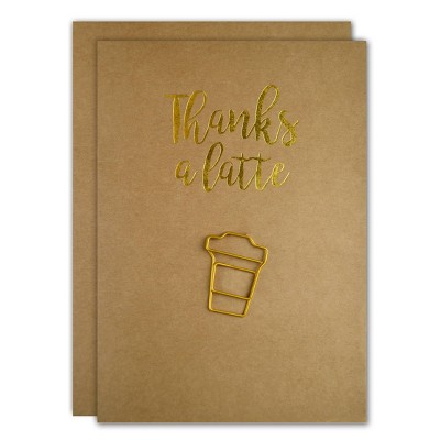 3ct Thanks A Latte Paper Clip Encouragement Cards