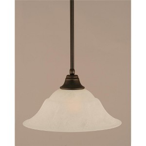 Toltec Lighting Any 1 - Light Pendant in  Dark Granite with 16" White Marble  Shade - 1 of 1