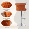 PAGED Adjustable Swivel Bar Stool Set of 2 Velvet Island Chairs with Silver Plated Metal Leg for Kitchen Island, Dining Room - 2 of 4