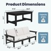 Hyleory Modern HDPE 3-Seater Sofa Set with Removable Soft Cushions and Wide Slat Coffee Table - Durable Weather-Resistant Easy-Clean Design - 4 of 4