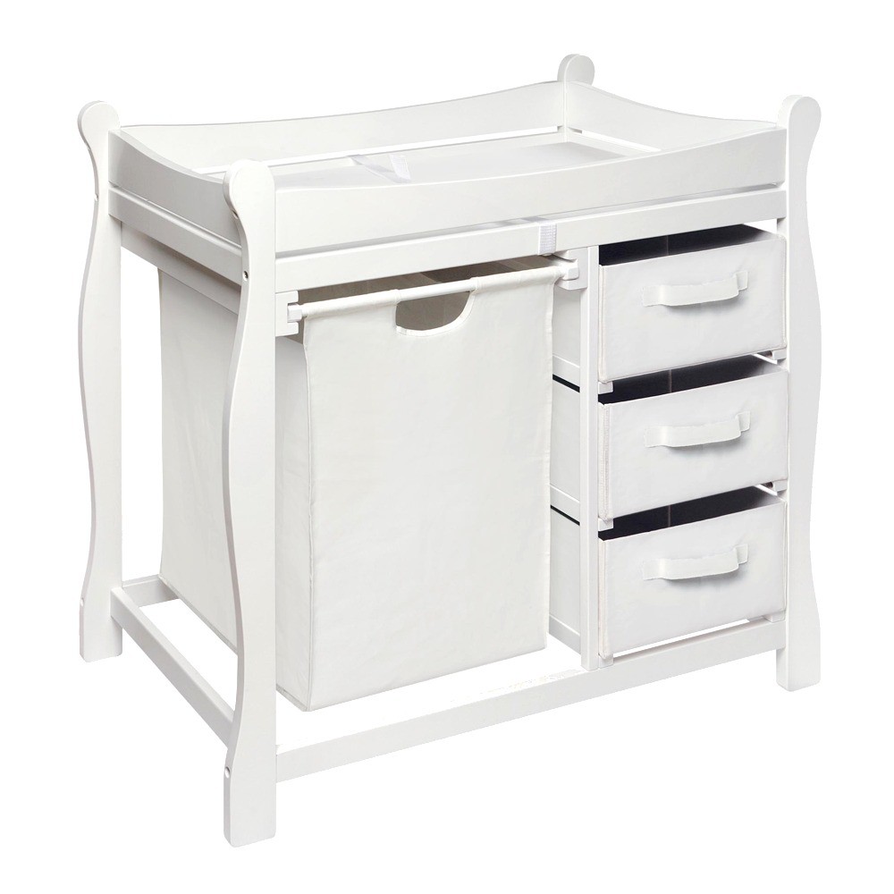 Photos - Changing Table Badger Basket  with Hamper and Baskets - White