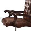 27" Versailles Active Sitting Chair Two Tone Light Brown PU and Cherry Oak - Acme Furniture: Faux Leather, Metal Frame, No Tools Assembly - 3 of 4