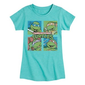 Girls' - Teenage Mutant Ninja Turtles - Grid Fitted Short Sleeve Graphic T-Shirt - 1 of 4