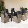 vidaXL Garden Dining Set Grey Poly Rattan 7-Piece Set - 2 of 4