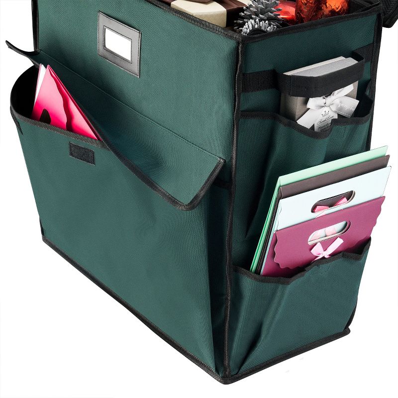 Hastings Home Gift Bag Organizer Storage Tote – Green and Black, 3 of 8