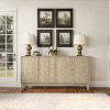 Galano Verbus Erdstall Wood 61.5 in. 4 Door Sideboard with Adjustable Shelves in Pearl White Oak, Black, Oslo Oak - 3 of 4