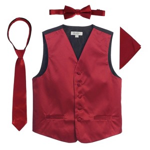 Gioberti Boy's 4pc Satin Formal Vest Set - 1 of 2