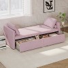 Modern Linen Fabric Upholstered Chaise Lounge, Small Single Daybed - ModernLuxe - 2 of 4