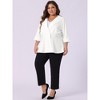 Agnes Orinda Women's Plus Size Notched Lapel Ruffle Peplum Ruched Buttons Outfits Blazers - 3 of 4