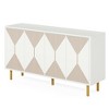 Resenkos Sideboard Buffet, Kitchen Storage Cabinet,Modern Sideboard Buffet, 59" Wood Storage Cabinet with Doors,White & Gold - 2 of 3