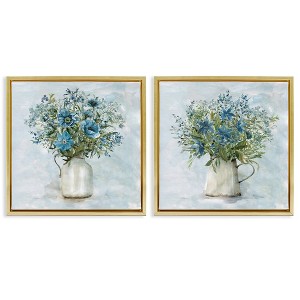 Stupell Industries Country Mixed Floral Bouquets 2pc Floating Frame Art Set - 1 of 4