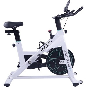 Naysaye Exercise Trainers Stationary Exercise Bike with 35LB Flywheel Adjustable Resistance Fitness Training for Home Gym, White and Black, - 1 of 4