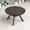 Mid-Century Modern 5-Piece Round Dining Table Set, Rubber Wood Kitchen Table with 4 Upholstered Cross-Back Chairs for Small Spaces or Dining Room - 2 of 4