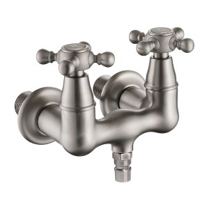 Sumerain Vintage Tub Faucet Wall Mount Tub Filler Two Cross Handles High Flow, Brushed Nickel - 1 of 4