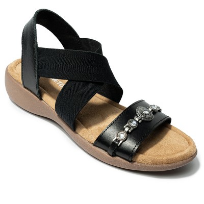 Minnetonka Women's Brida Leather Elastic Sandals