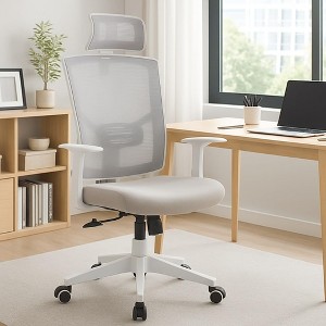 Ergonomic Office Chair - Adjustable Mesh Desk Chair with Lumbar Support, Swivel Executive Chair on Rolling Wheels for Office, Workplace, Conference - 1 of 4