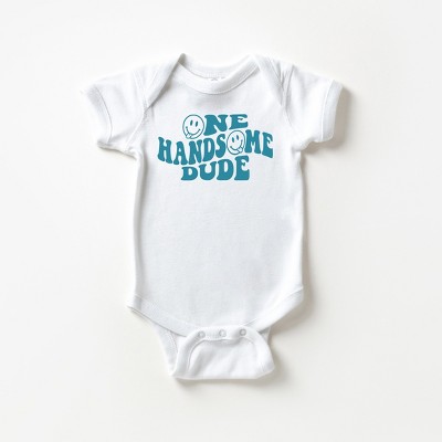 The Juniper Shop One Handsome Dude Baby Bodysuit - NB - White