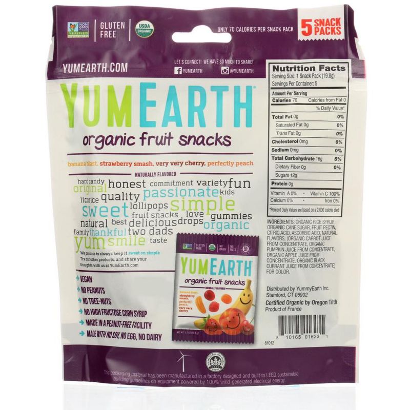 Yumearth Organic Fruit Snacks - Case of 12/5 pack, .7 oz, 3 of 8