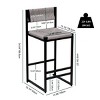 Syemin Dining Chairs Set of 2 Bar Stools with Back Support Counter Height Dining Chairs Modern Kitchen Dining Room Chair, Gray, 14.96"*15.15"*34.84" - 2 of 4