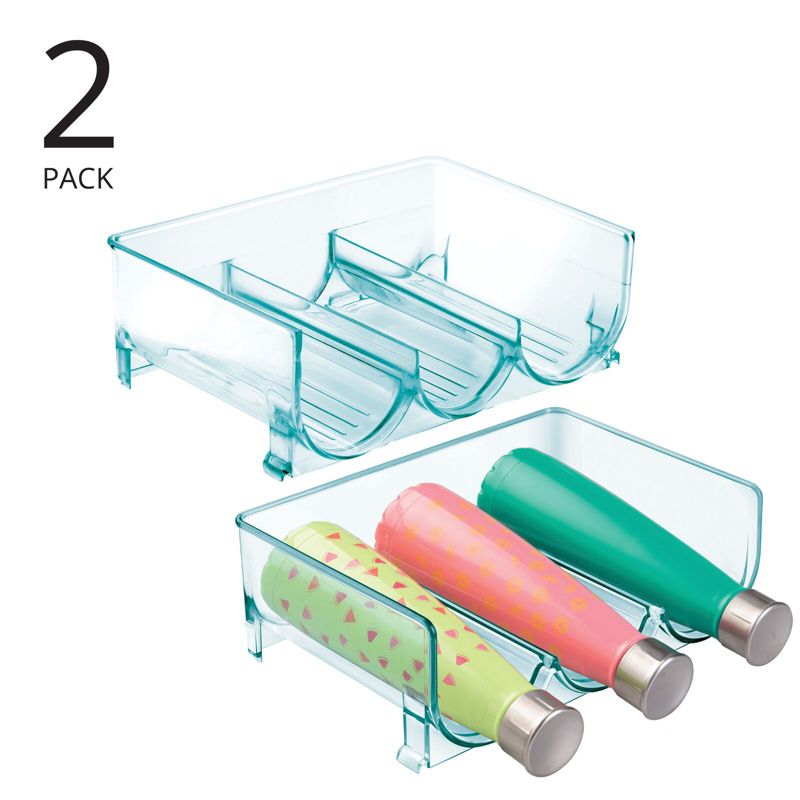 mDesign Plastic Free-Standing Stacking 3 Bottle Storage Rack, 2 of 10