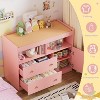 PAKASEPT 43.4" W Baby Changing Table with 2 Drawer, Pink Baby Dresser and Diaper Changing Station Organizer for Infants Newborn - 4 of 4