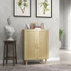 Boho Kitchen Cabinet, Buffet Cabinet with 2 Rattan Doors and Adjustable Shelves for Dining Room - 2 of 4