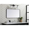 Elegant Lighting Soft corner metal rectangular mirror 22x40 inch in Black - 2 of 4