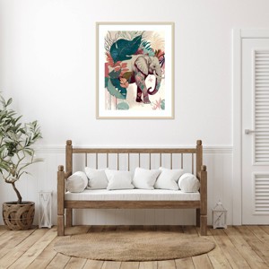 Amanti Art Bright Tropics Elephant by Fab Funky Wood Framed Wall Art Print - 1 of 4