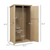 FURNIinspire Utility Storage Cabinet Vertical Wooden Storage Shed With Lockable Door Waterproof Roof Double-Layer Storage, Beige, 43.3"*24.8"*11.80" - 2 of 4