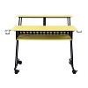NicBex Home Office Desks 47.5" Mobile Desk with Storage Music Desk with Shelves, Keyboard Tray and Earphone Rack for Music Room, Yellow - 3 of 4