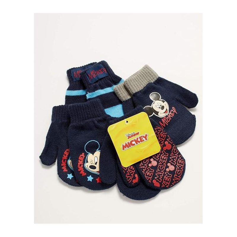 Disney Mickey Mouse Boy's 4 Pack Mitten or Glove Set, Kids Ages 2-7, 1 of 6