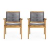 Syemin Patio Accent Chairs Set of 2, Outdoor Chair, Park Love Seat with Breathable Sling Fabric for Lawn, Garden and Porch, Gray,26.5"*24.75"*34.75" - 3 of 4