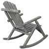 Wooden Porch Rocker Chair,Durable Wooden Porch Rocker Chair,Fir log Rocking Chair,Patio Rockers for Outside,Garde.Light Gray Color - 3 of 4
