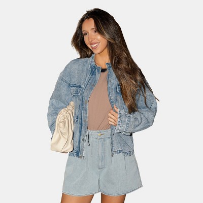 Women's Denim Long Sleeve Button Up Jacket - Cupshe